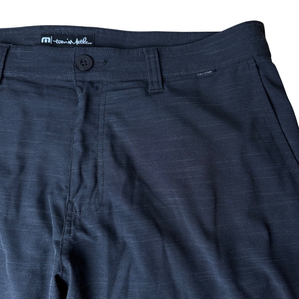 TravisMathew Golf Shorts Mens 36 Grey Excellent Stretch Performance Striped